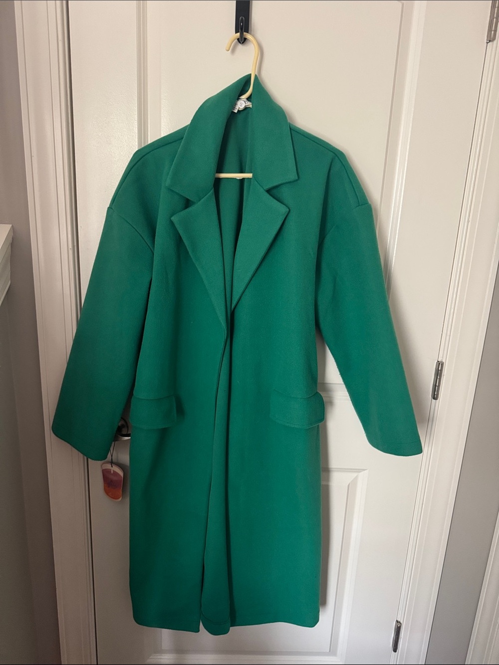 She + Sky Emerald Green Long Trench Coat